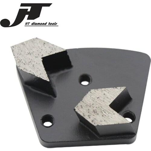 12 pcs Free shipping diamond trapezoid pad grinding shoes for concrete diamond pads with two arrow segments 12PCS