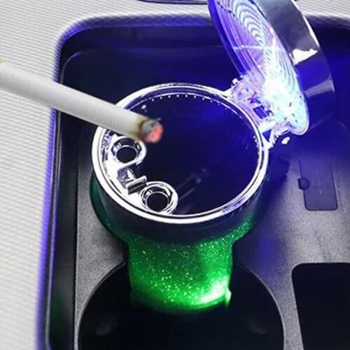 Car Ashtray with Colorful LED Light Cigar Ashtray Cup Holder Auto Air Vent Cigarette Ashtray Holder Storage Cup Car Supplies