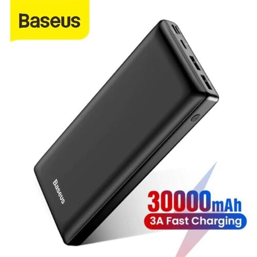 Baseus Big Capacity 30000mah Power Bank For Mobile Phone Power Bank Quick Charge 3.0 Type C USB Phone Charger For iPhone Samsung