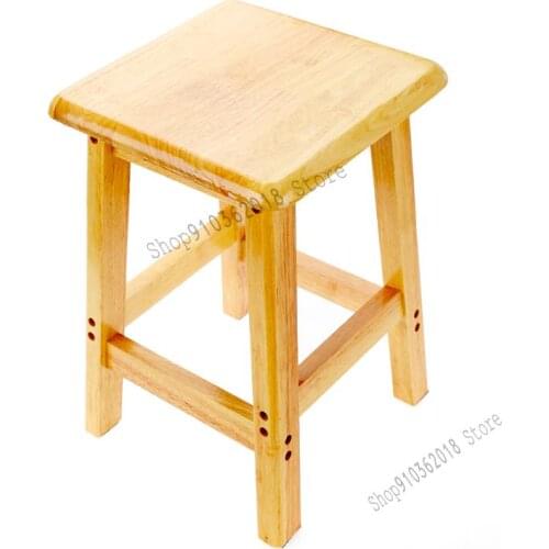 Wooden Stool Household Square Stool Dining Stool Furniture Stool Learning Stool Bench Leisure Oak Stool Log Dressing Stool Solid
