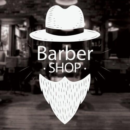 Gentleman Bearded Barbershop Lettering Quotes Removable Wall Stickers for Beauty Salon Boys Windows Vinyl Art Murals L910
