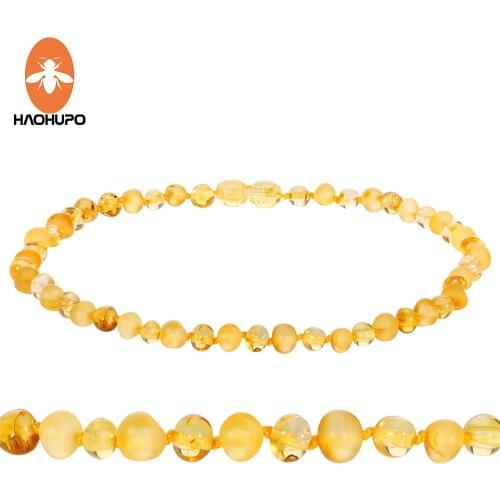 HAOHUPO Classic Natural Baltic Teething Ambers Necklace for Baby/Teething Necklace Certified Amber Jewelry/16 Colors Gifts