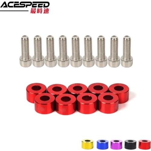 JDM Aluminum 9pcs Neo Chrome Engine Dress Up 8mm Metric Cup Washers Kit Fender Washer Header