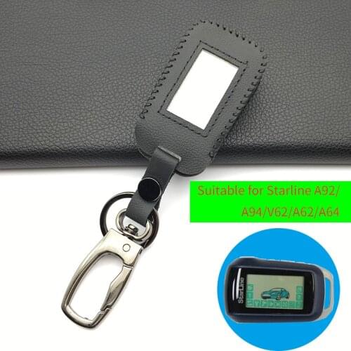 Leather Key Case Tamarack For Russian Two Way Car Alarm LCD Remote Control Keychain For Starline A92/A94/V62/A62/A64