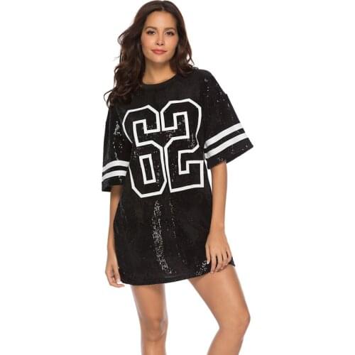 Sequins Gold Dress 2020 Summer Women Sexy Half Short T Shirt Clothes Evening Party Elegant Club Dresses Number Stripes Vestidos