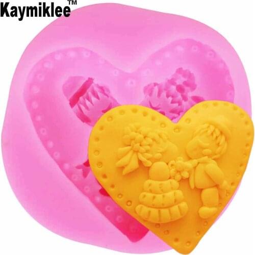 M880 Wedding Love Candle Moulds Soap Mold Kitchen-Baking Resin Silicone Form Home Decoration 3D DIY Clay Craft Wax-Making