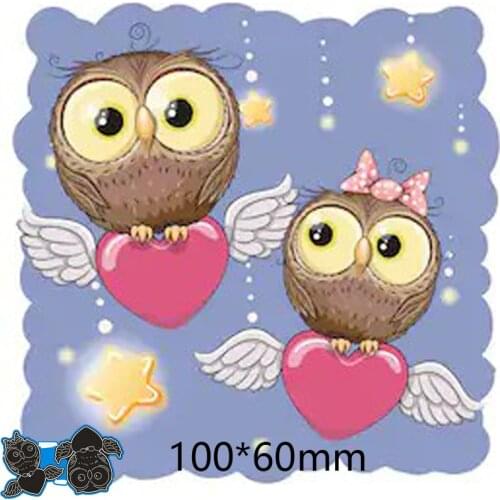 Metal Cutting Dies couple owls new for decor card DIY Scrapbooking stencil Paper Album template Dies 100*60mm