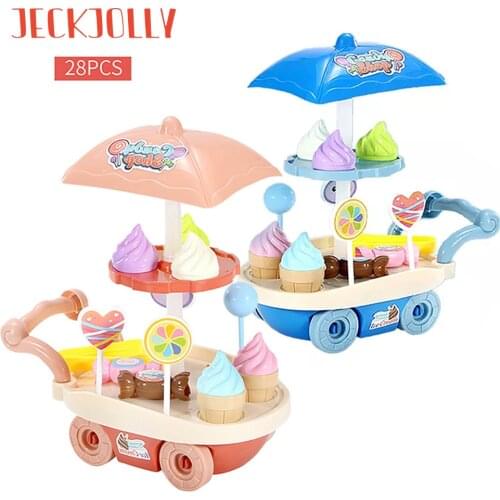 Mini Trolley Toys Candy Ice Cream Children Mini Kitchen Toy Cookware Pots Children Pretend Play House For Children Birthday Gift