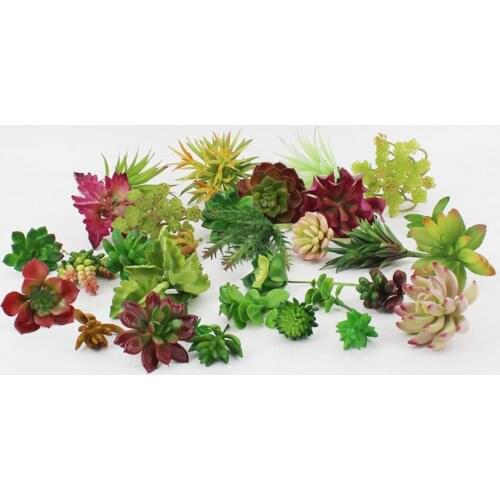 Fashion Hot Simulation Succulents artificial flowers ornaments mini green Artificial Succulents Plants garden decoration