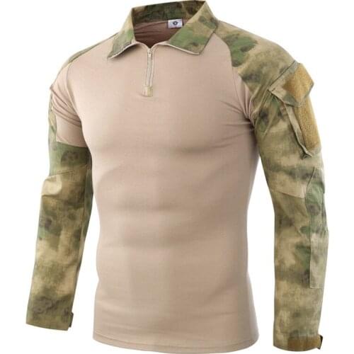 Mens Wild Camping Outdoor Jungle Air Rifle Military Combat Long Sleeve T-shirt Accessories Mountain Adventure Protective Top