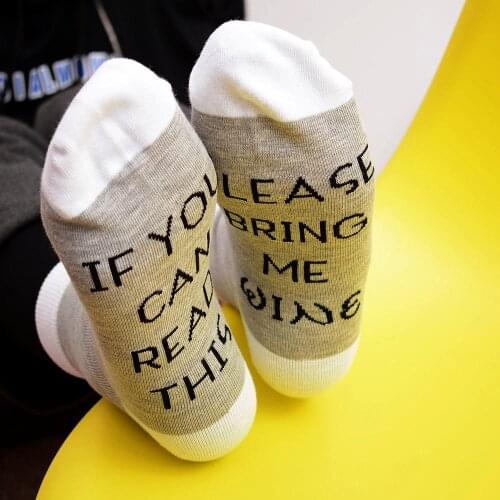 Custom wine socks If You can read this Bring Me a Glass of Wine Socks autumn spring fall 2018 new arrival Dropshipping