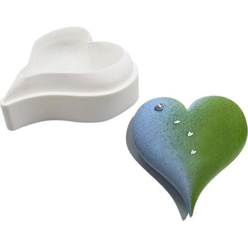 New 20pcs/lot 3D Diamond Love Heart Shape Silicone Molds for Baking Sponge Chiffon Mousse Dessert Cake Molds Food Grade