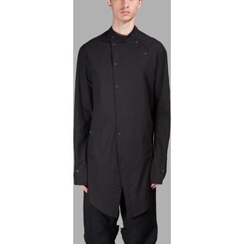 Clothing Mens fashion GD Hair Stylist Street personality Medium length stand collar shirt plus size Singer costumes