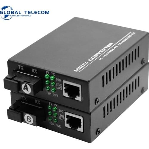 Fiber optical media converter 100Mbps HTB-3100 Single fiber single mode SC port media converter price