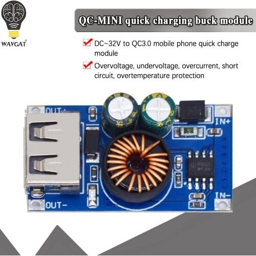 Ip6505 USB DC Step-Down Module 12V 24V To QC2.0 QC3.0 Fast Charge Mobile Phone Charging Board For Apple Huawei FCP Quick Charger