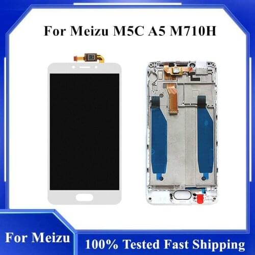 Tested 5.0" Original LCD Module For MEIZU M5C LCD Display Touch Screen Digitizer Assembly For MEIZU A5 m5c M710H LCD With Frame