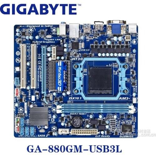 Socket AM3+ For AMD 880G Gigabyte GA-880GM-USB3L Motherboard DDR3 8GB 880GM-USB3L 880GM USB3L Desktop Systemboard Micro ATX Used