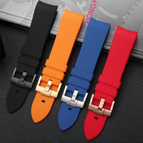 20mm 22mm Curved End Silicone Watch Strap Waterproof Diving Rubber Wrist Bracelet for Seiko Omega for Each Brand Watches Band