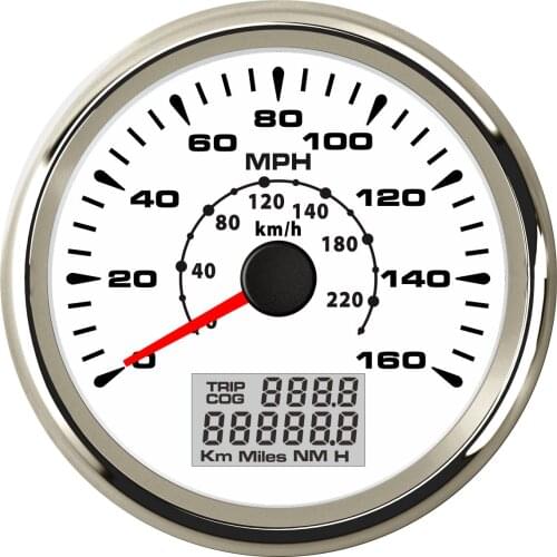 SAMDO 85mm 7 Backlight GPS Speedometer Gauges 0-160 MPH 0-220 Kmh GPS Speed Odometers Speed Indicators For Marine Boat
