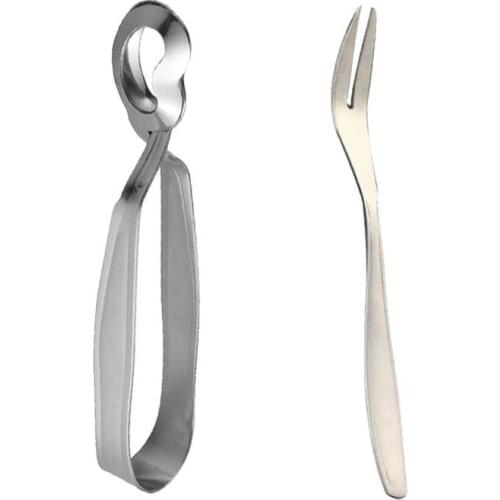 2pcs Snail Tong and Fork Stainless Steel Durable Utensils Escargot Fork Snail Tong Tableware Set Snail Clip for Home Restaurant