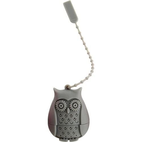 Food Grade Silicone Tea Infuser Filter Creative Cartoon Owl Tea Strainer Container Reusable Tea Bags Teapots Accessory W