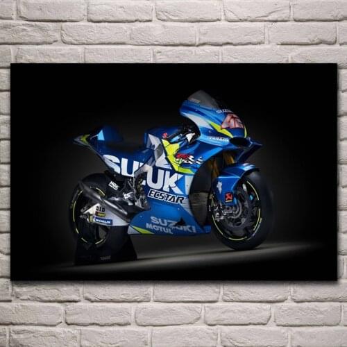 Modern Cool Blue Super Motorcycle Posters and Prints Canvas Paintings Wall Art Pictures for Living Room Decor (No Frame)