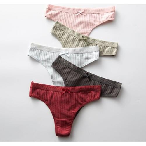 Low Rise Sexy Women G-string Ventilation Soft Panties Solid Color Thongs Comfortable Lingerie Underwear Thongs