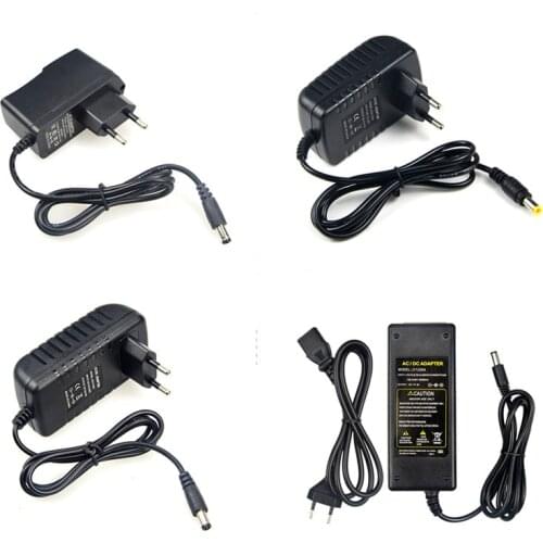 LED Strip Lighting Transformer Switch 12V 1A 2A 3A 5A Power supply for 5050 2835 5630 tape ribbon LED Driver connector adapter