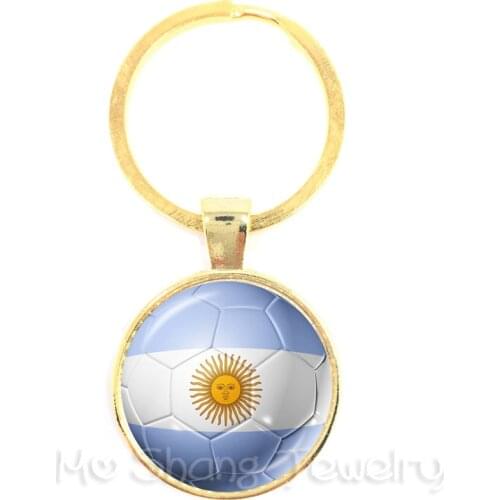 Trendy Key chains Panama,Australia,Egypt,Argentina,Russia Nation Flag Football Match Funs Gift Keyring Key Buckle Holder