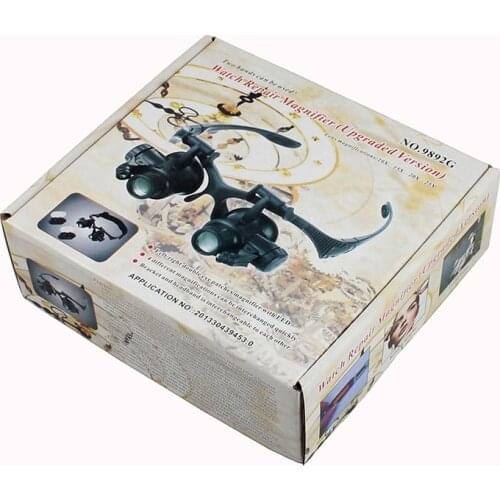 Watch Repair Magnifier Headband Eyewear Jewelery Magnifying Glasses Loupe 10X 15X 20X 25X Adjust Lens LED Light Watchmaker Tool