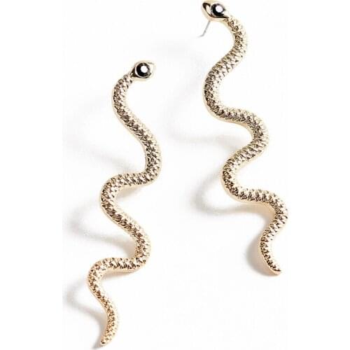 2019 women elegant Exaggerated earrings for women Long Serpentine Snake Tassel Stone Pendientes For Women Statement Jewelry 2020