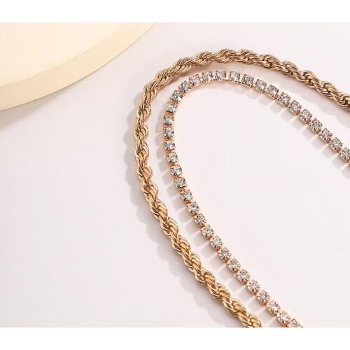 Gold Anklet Rhinestone Crystal Ankle Bracelet Tennis Chain Boho Beach Anklets For Women Jewelry Sandals Foot Bracelets
