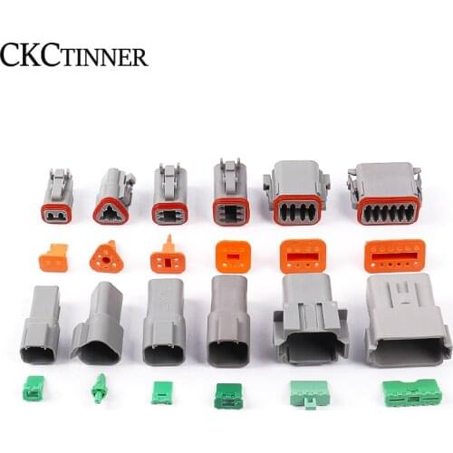 1 set DT06-2S Car Waterproof Connectors Male and Female Butt Plug Terminal Harness Plug 2P 3P 4P 6P 8P 12P