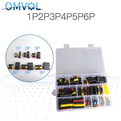 1Set Car Electrical Connector Terminal 1/2/3/4/5/6 Pin Way+Fuses Waterproof Fuses Set Kit
