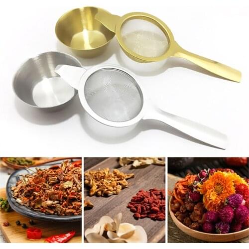 1 Set Large Tea Strainer Stainless Steel Mesh Colander with Long Handle Cocktail Coffee Friut Rice Filter Kitchen Tools