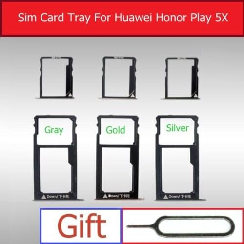 1 set Up & Down Micro SD + Sim Card Tray Holder For Huawei Honor Play 5X KIW-TL00H TL00 L23 CL00 AL10 UL00/Glory 5x Card Slot