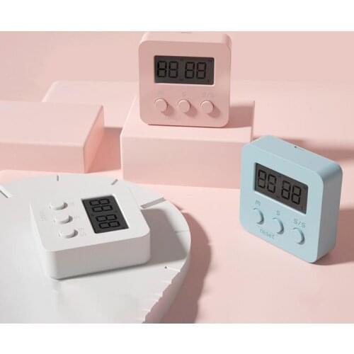 1Pc 3 Colors Super Thin LCD Digital Screen Kitchen Timer Square Cooking Loud Count Up Countdown Alarm Cooking Alarm Clock