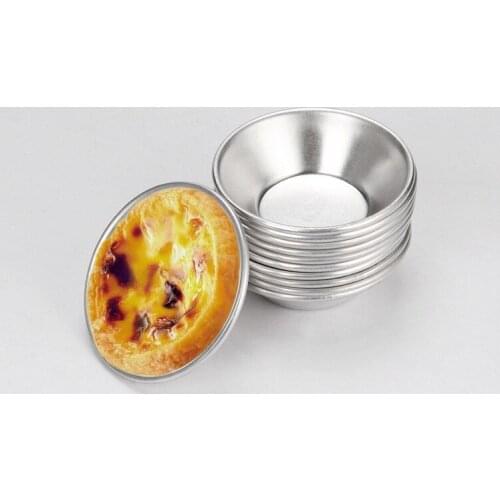 10PCS/SET Egg Tart Aluminum Cupcake Cake Cookie Mold Lined Mould Tin Baking Tool Ping Round Tart Mold Aluminum