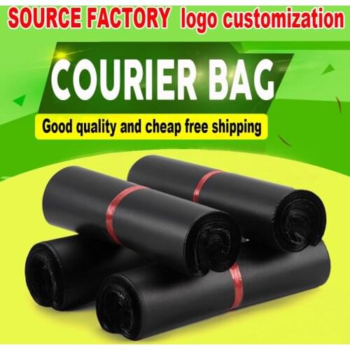 Black gray express custom thickened logistics waterproof plastic packaging bag large custom logo 100pcs