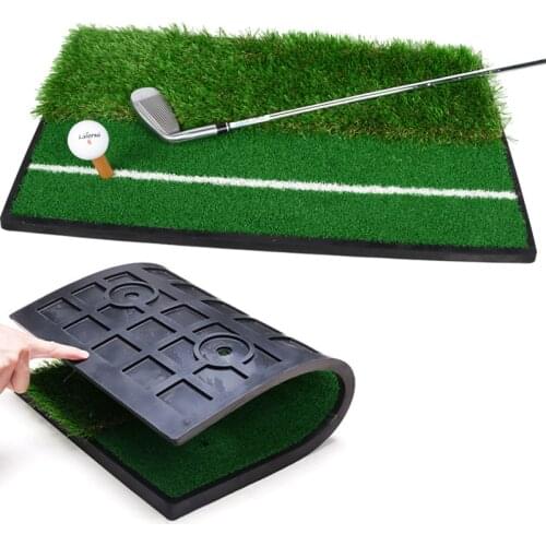 2-in-1 Golf Hitting Practice Training Mat Artificial Lawn Grass Pad with Tee percet Design Durable Golf Practice Golf Mat
