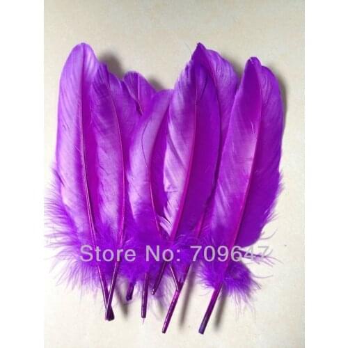 200Pcs/Lot 6-8inch/15-20CM Beautiful Bright Purple goose Satinet feathers for wedding flowers,fascinators,hats&flapper headdress