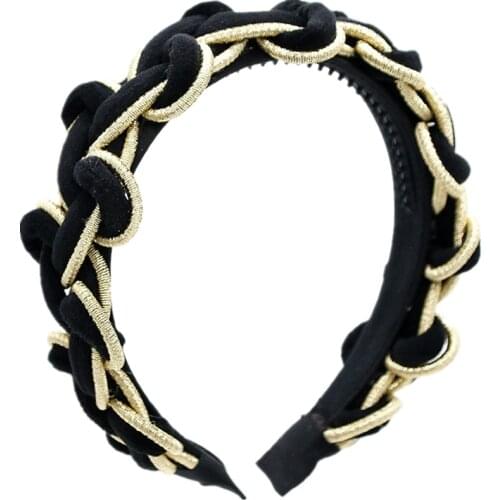 2021 BC Wide braided velvet 3cm wide plain design hairbands women hair accessories winter hairbands