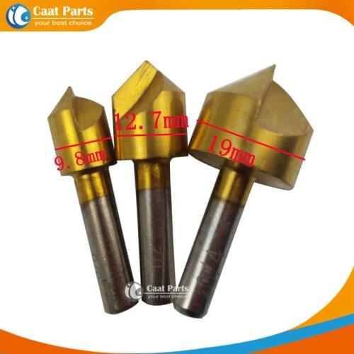 3pcs Single Flute 90 Degree 3/8'',1/2'',3/4''Edge Chamfer Countersink Drill Bit End Mill Cutter Hand Tool Countersink Drill Bit