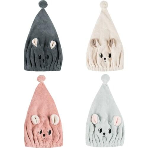 4Pcs After Shower Hair Drying Wrap Womens Girls Ladys Towel Quick Dry Hair Hat Cap Turban Head Wrap Bathing Tools Shower Cap