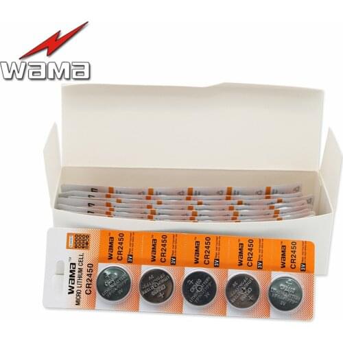 50x Wama CR2450 3V Button Cell Coin Batteries DL2450 CR2450N ECR2450 BR2450-1W KCR2450 Alkaline Lithium Cells Watch Battery