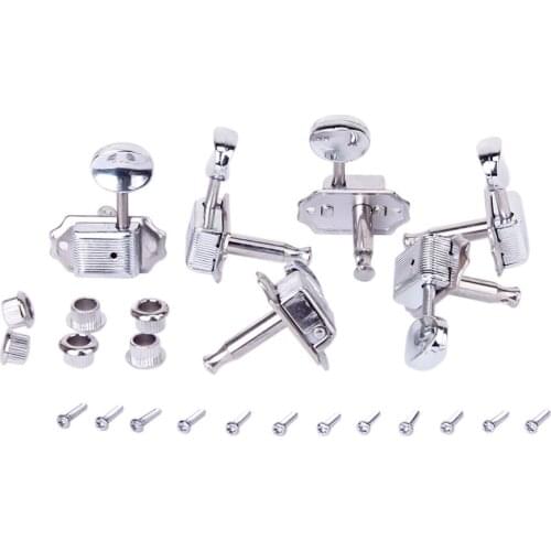 6pcs Silver Alloy Tuning Pegs Machine Heads Tuner 3L 3R for UKULELE