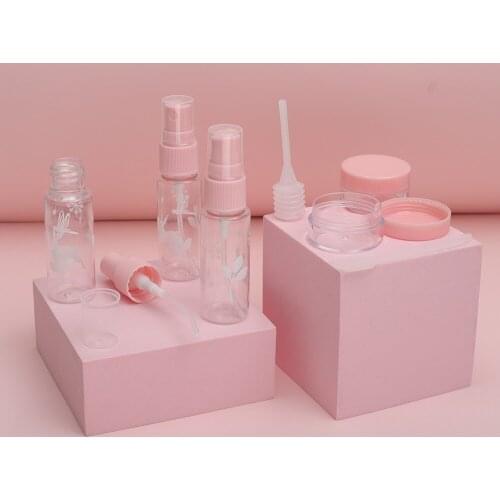 5pcs Mini Travel Makeup Cosmetic Face Cream Pot Bottles Transparent Plastic Travel Accessories Empty Make Up Container Bottle