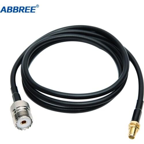 ABBREE Walkie Talkie Mobile Antenna Aerial Coaxial RG58 Cable 1m SMA Female Bulkhead to UHF Female SO-239 for Kenwood Baofeng