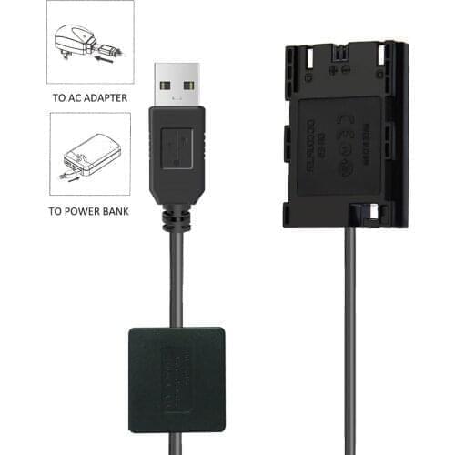 AC-E6N ACK-E6 LP-E6N Dummy Battery DC Power AC Adapter for CANON EOS 5D2 5D3 5D4 7D2 7D3 80D 90D R Ra Camera