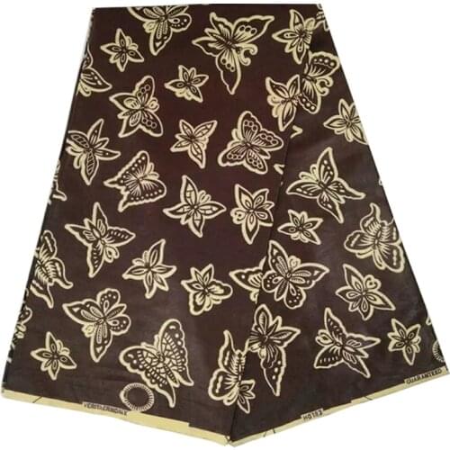 African Wax Dye Prints Jacquard Fabric 100%Real Cotton Soft Breathable Ankara Nigerian Sewing Material For Dress 6 Yards NN 5-30